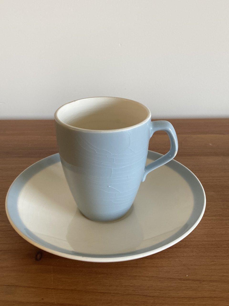 Vintage set kop en schotel pastel van Petrus Regout - Mid-Century