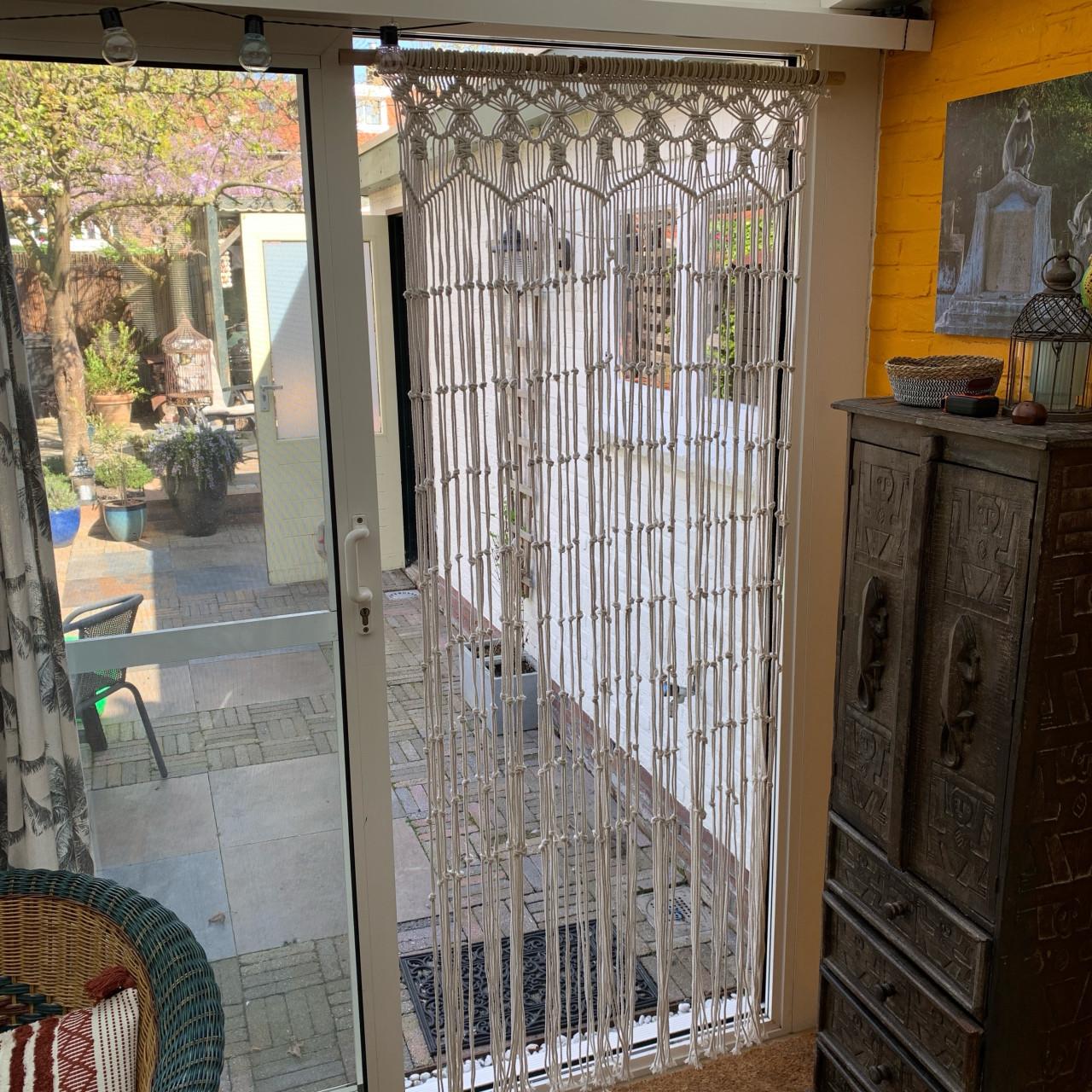 Vliegengordijn macramé offwhite