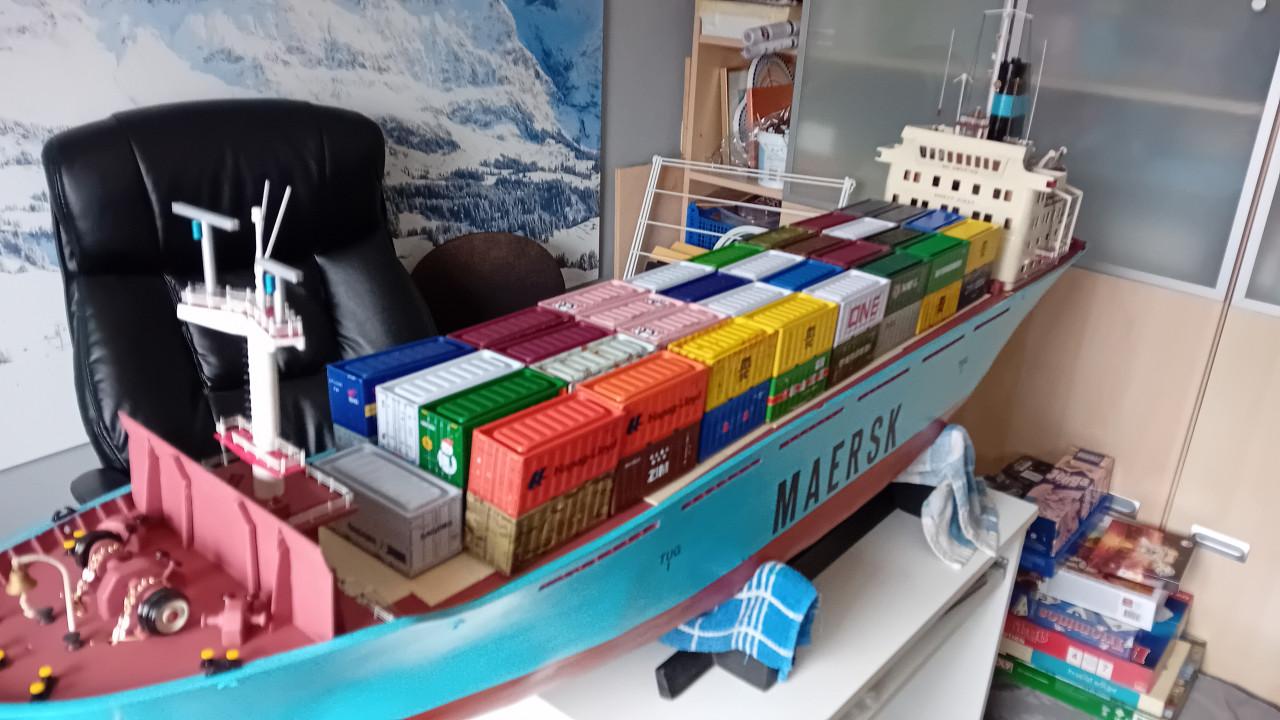 Container schip modelbouw