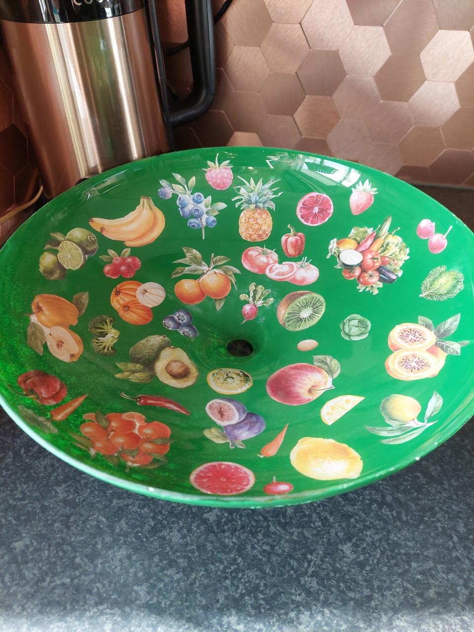 Nw Decoupage fruit schaal