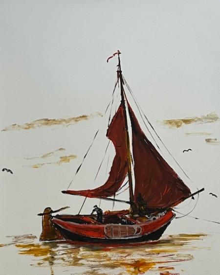 Div schilderijen van oude visserij