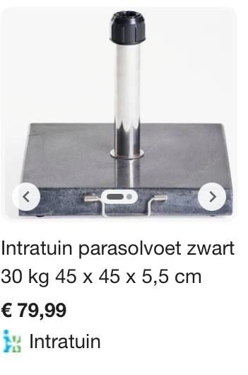 Parasolvoet graniet rvs