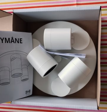 NIEUW - Ikea plafondspot NYMÅNE met 3 spots (led-lamp)