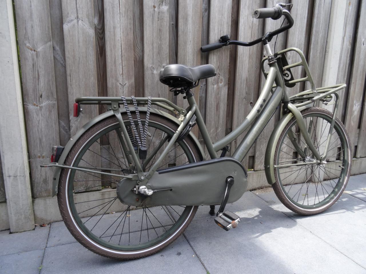 🚲 Stoere meisjesfiets 24 inch – legergroen – 3 versnellingen