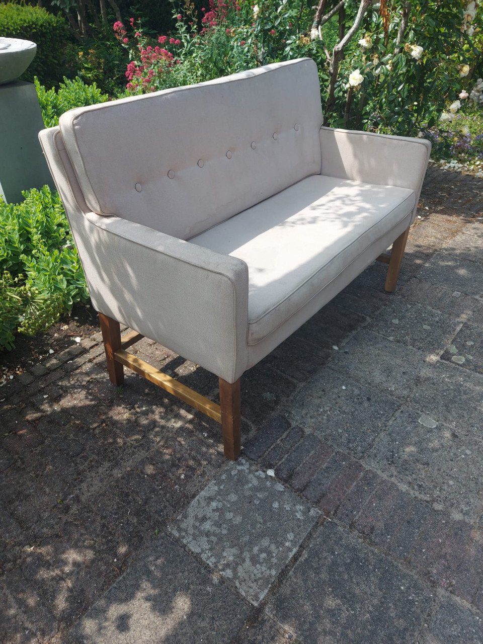 Leuke cremekleurige halbank (120 cm breed)
