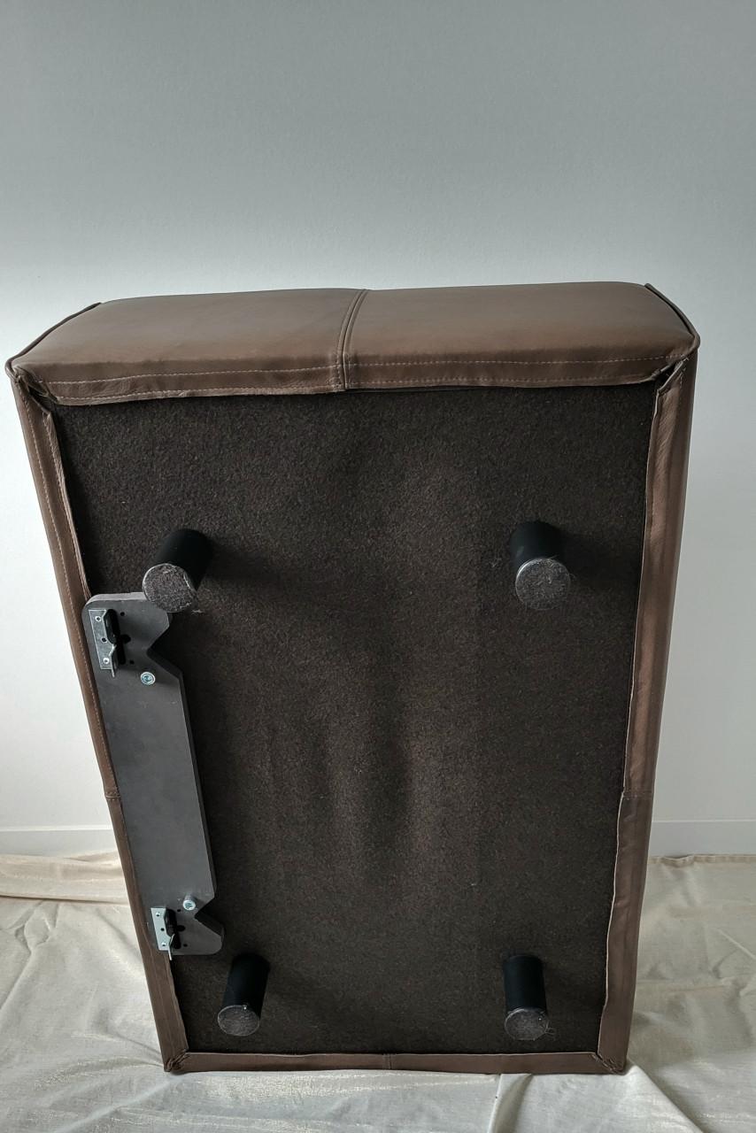 Bruin Lederen Design Poef