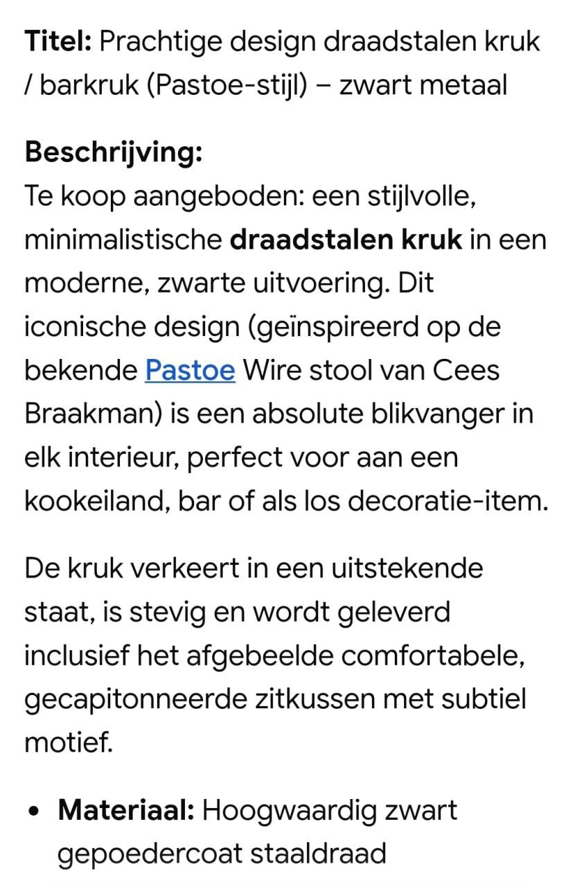Stoeltje retro item.