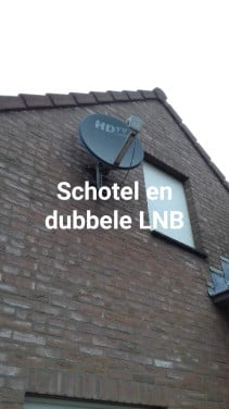 60 cm aluminium schotel incl. bevestiging en dubbele lnb
