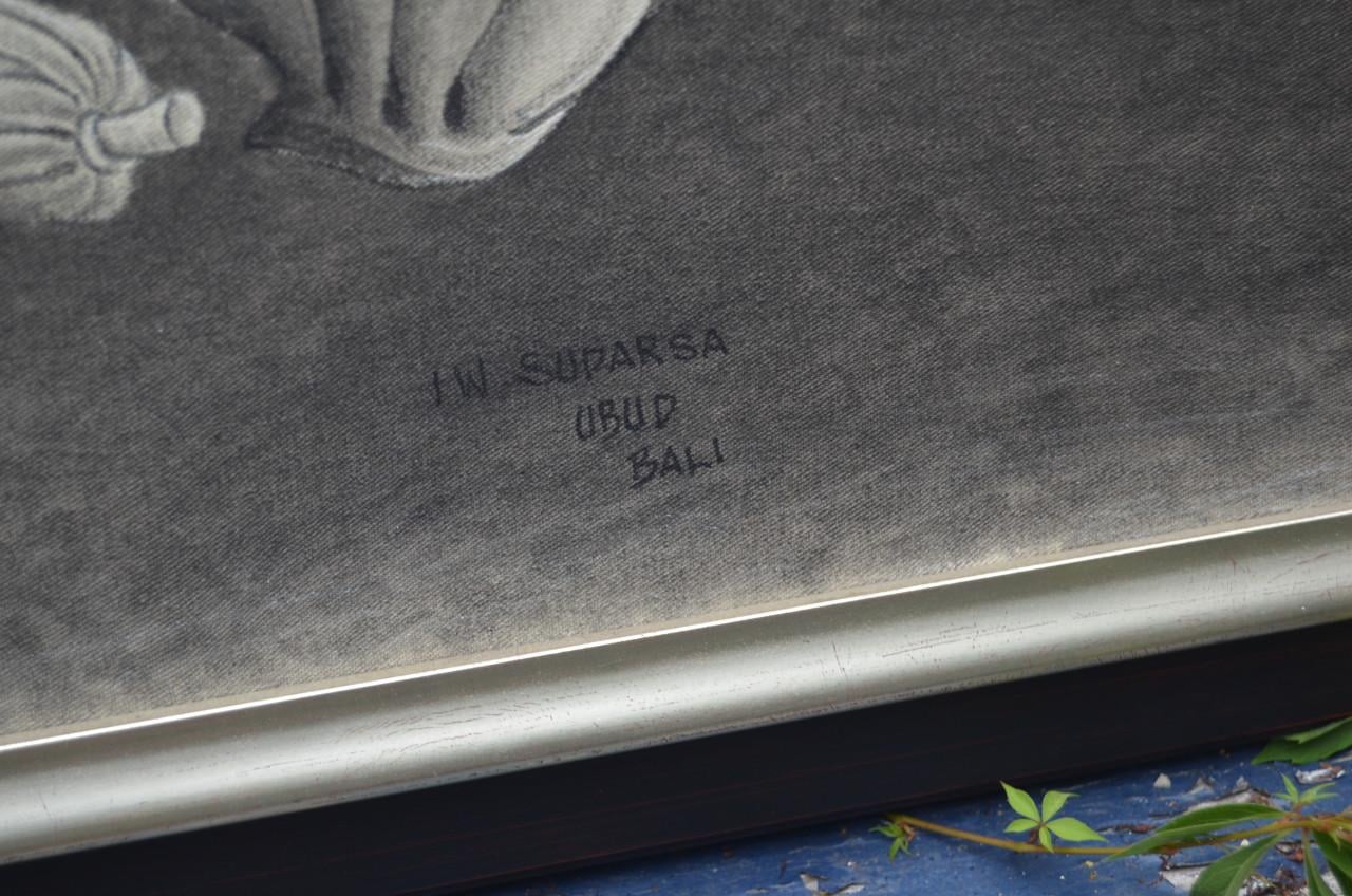 Twee prachtige enorme Balinese schilderijen, pendanten, gesigneerd