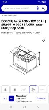 Bosch accu   is van oktober 2024