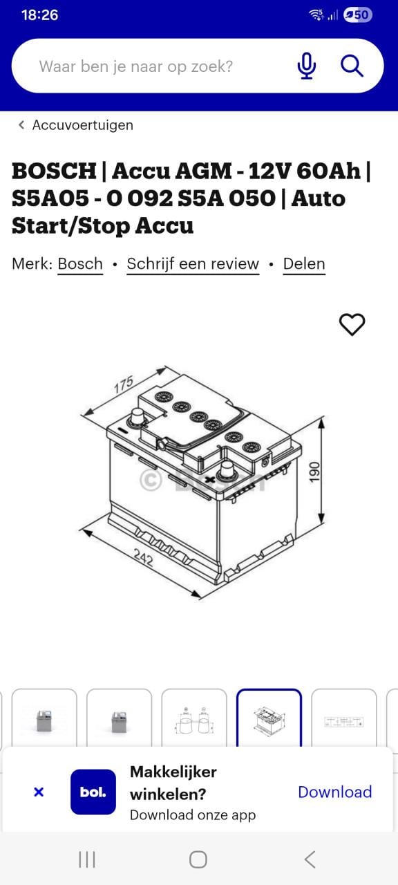 Bosch accu   is van oktober 2024