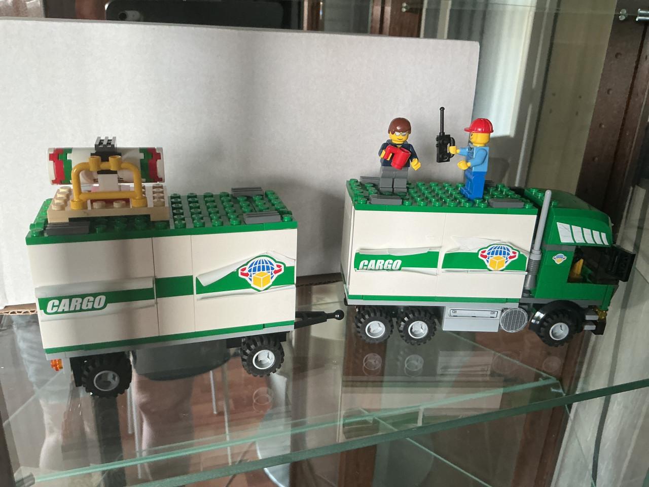 Lego city 7733 vrachtwagen + aanhanger + heftruck
