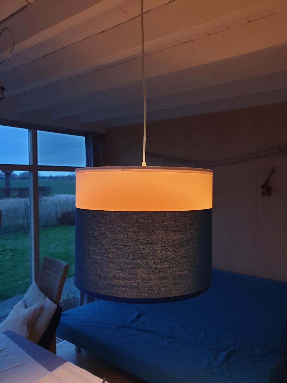 Lampenkap blauw wit  diameter 37