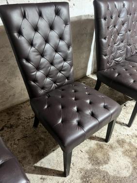 4 lederen salontafelstoelen