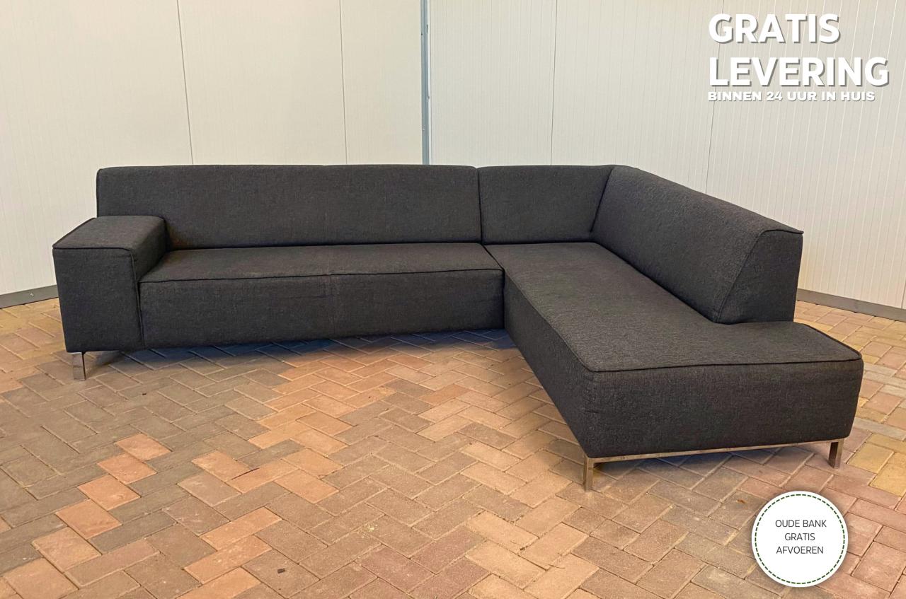 GRATIS LEVERING HEEL NL Montel Donkergrijs Hoekbank