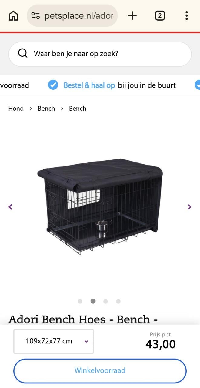 Hondenbench met bijbehorende hoes