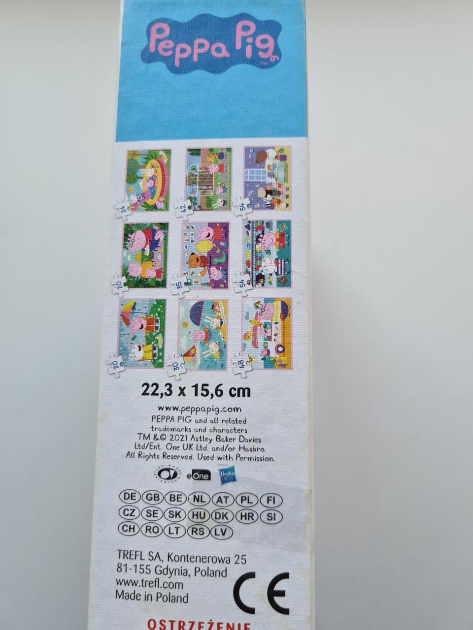 9-in-1 puzzelset van Peppa Pig, geproduceerd door het merk Trefl.