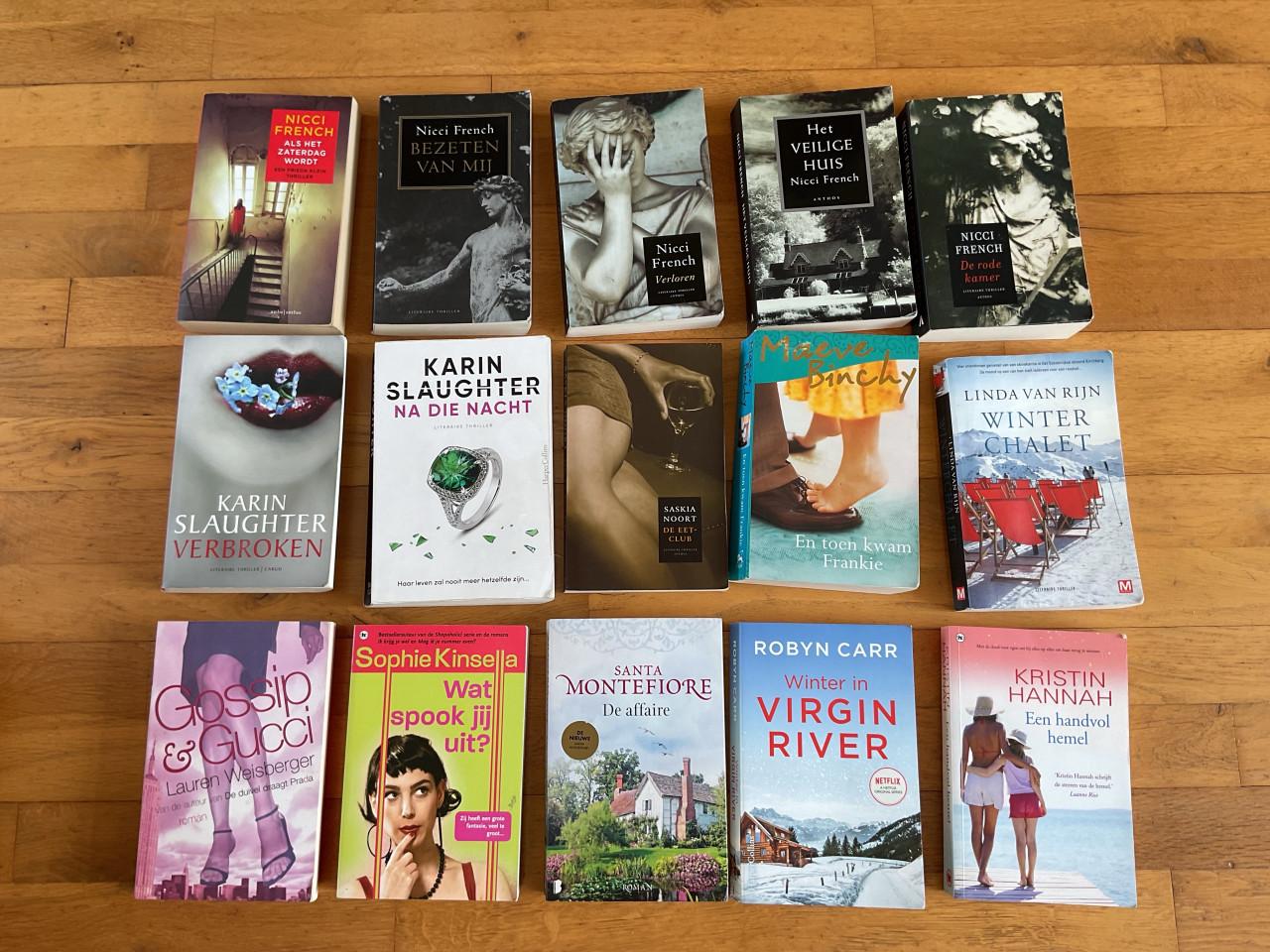 Diverse boeken romans en thrillers alles voor € 15,00