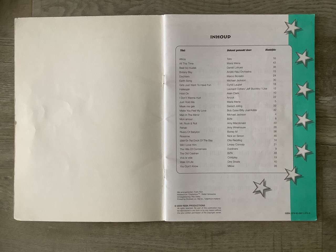 4x Bladmuziek: o.a. Dit Songboek zocht ik nr. 11 + 18,  Made in Holl 6 etc.