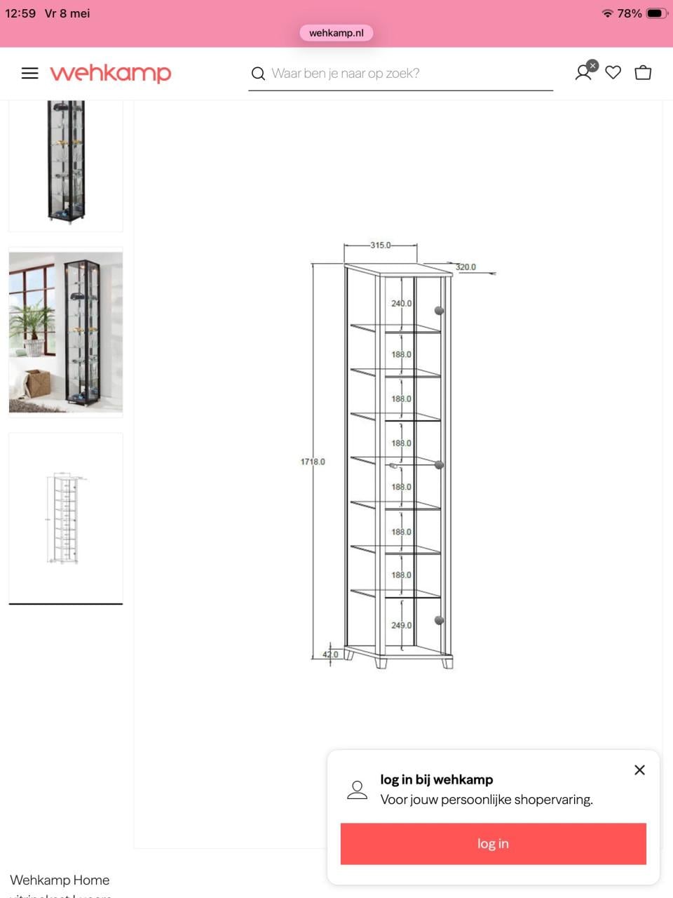ZWARTE VITRINE KAST