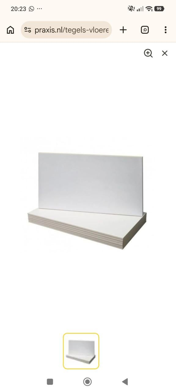 3 pakken matwitte keramische wandtegels 25 × 50 cm – 3 m²