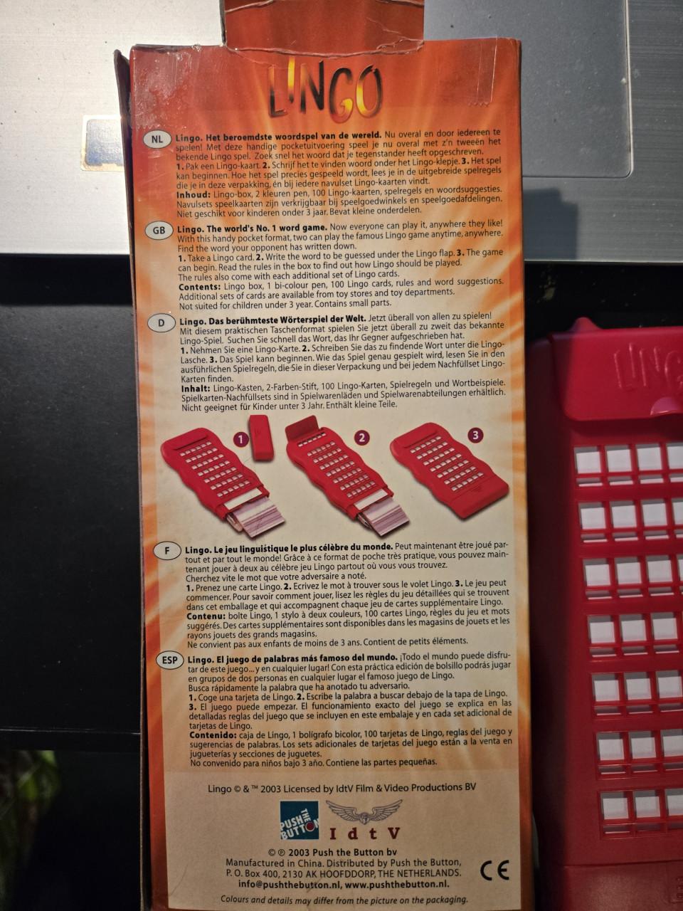Lingo Pocketuitvoering!, 2 spelers 5+jaar.