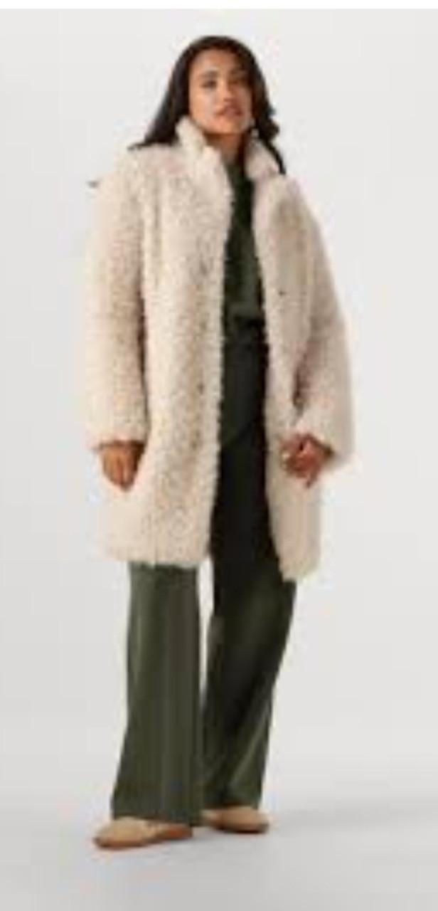 Fake fur ecru / beige bontjas Maat M