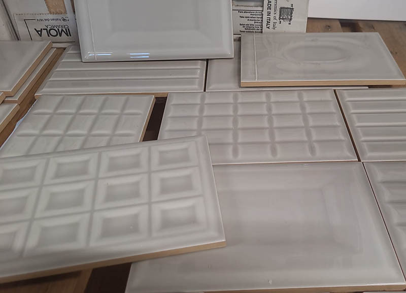 3035-178 ca 5,68 m² decortegels met relief, grijs, 12x18 cm