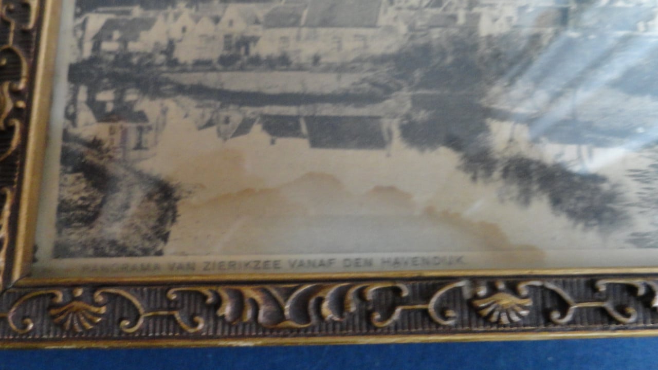 Zierikzee -Panorama van Zierikzee vanaf Den Havendijk. ± 1900 – ingelijst!