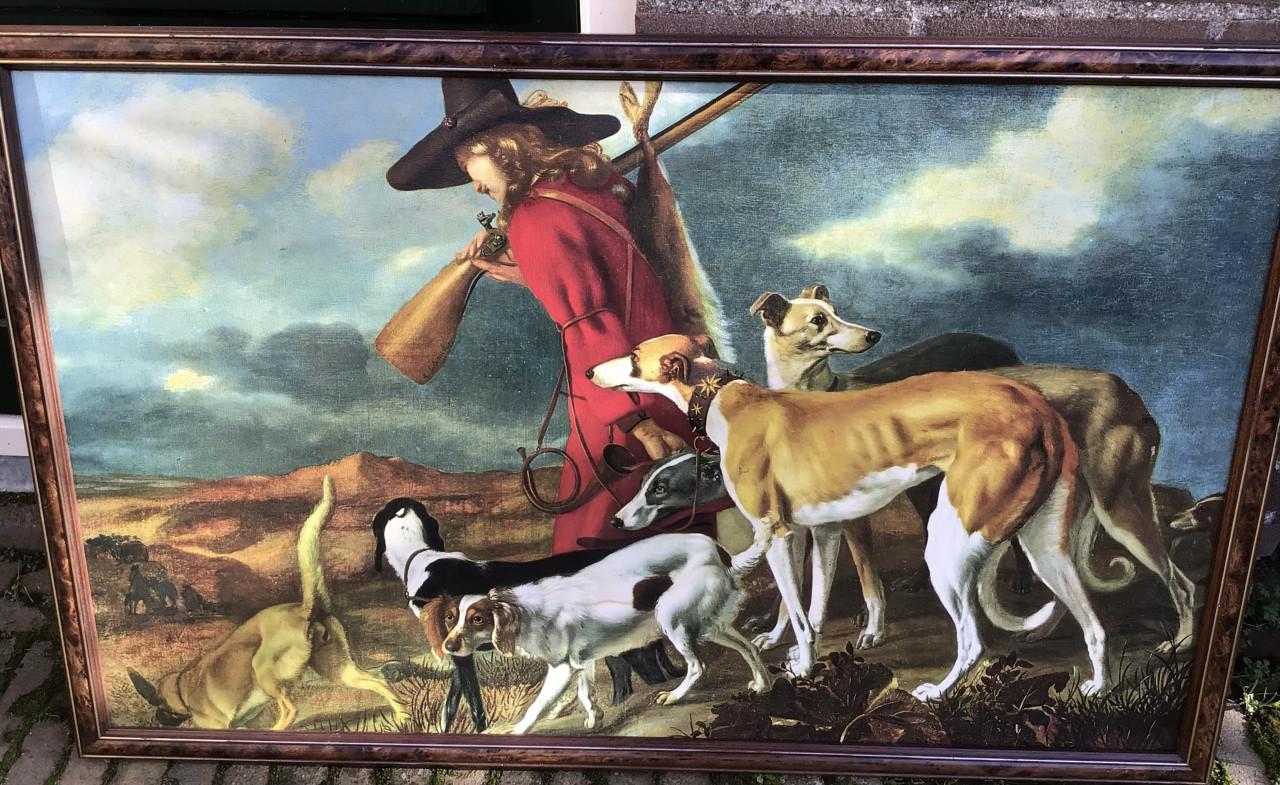 Ingelijste reproductie van “De jager- Adriaan Cornelisz Beeldemaker