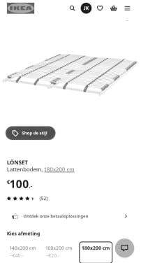 2× lattenbodum 99x200 nieuw in doos Ikea