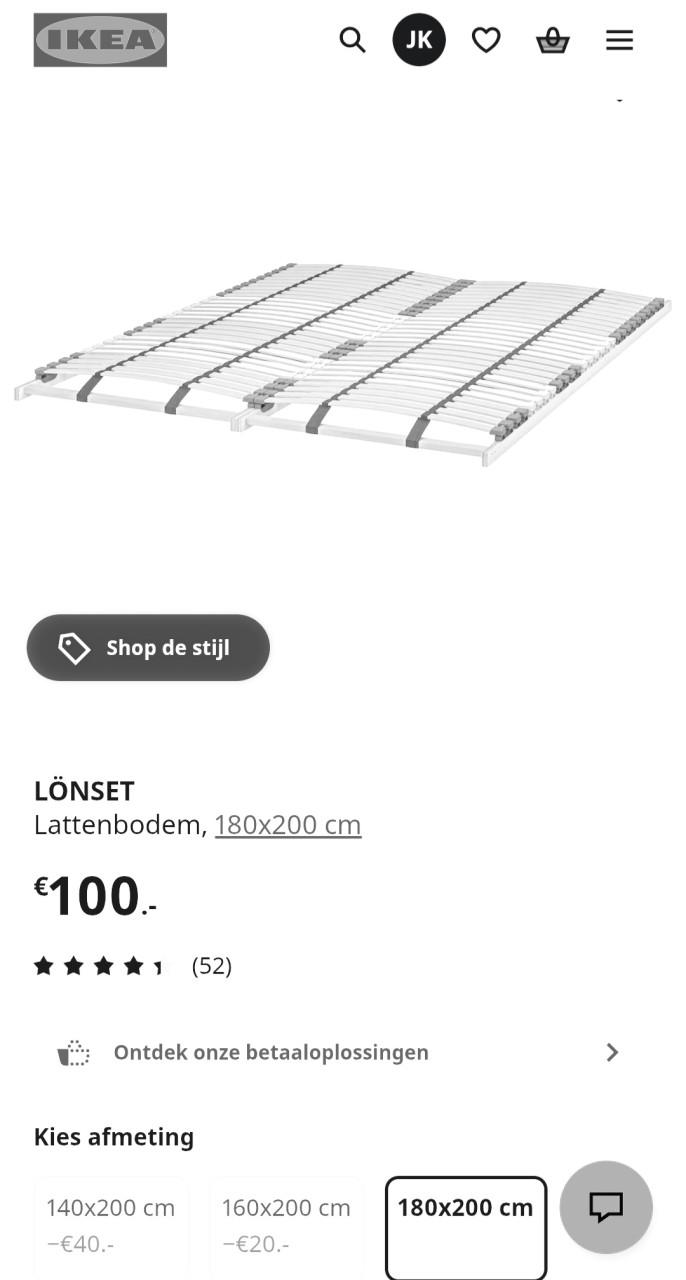 2× lattenbodum 90x200 nieuw in doos Ikea