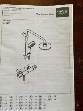 Grohe New Tempesta Cosmopolitan Douchesystem.