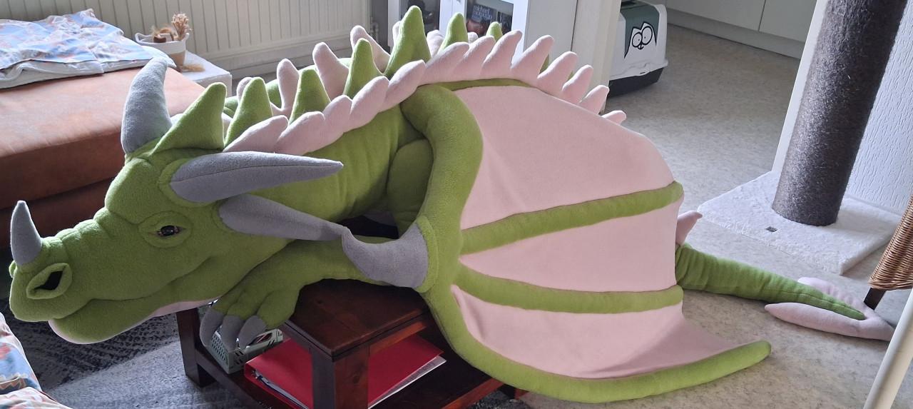 XXL draak 250cm knuffel handgemaakt!