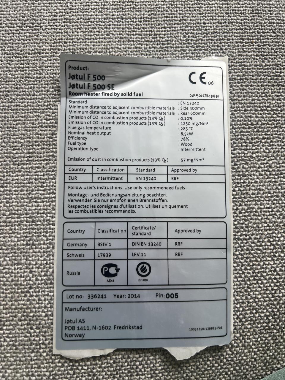 Houtkachel geschikt voor hout tot 55 cm