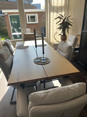 Eettafel SKOVLUNDE 90x200 naturel eiken/zwart