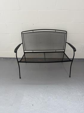 Antraciet/zwart  metalen tuinbank 2-zits – zeer nette staat