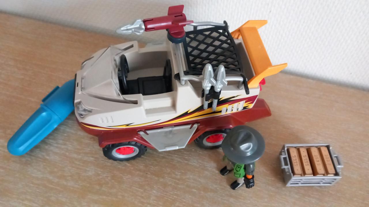 Playmobil amfibivoertuig met goudschat setnr 9364 met motortje
