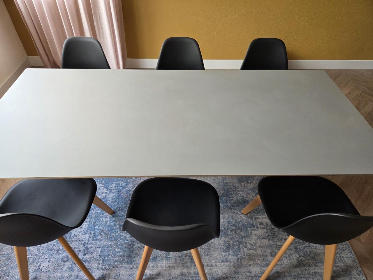 HAY CPH 30 eettafel 200x90 cm + 6 zwarte stoelen
