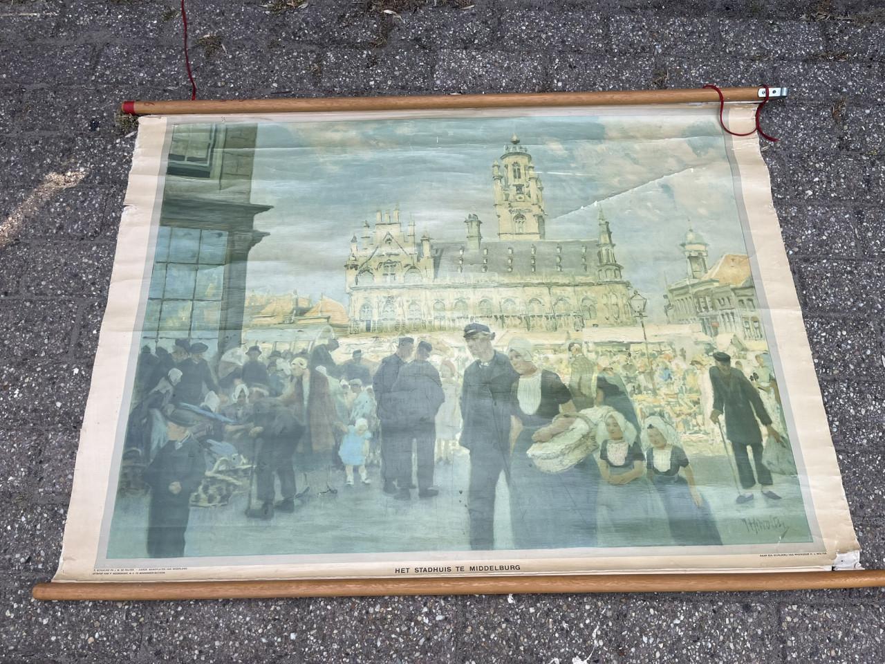 Schoolplaat Het stadhuis te Middelburg