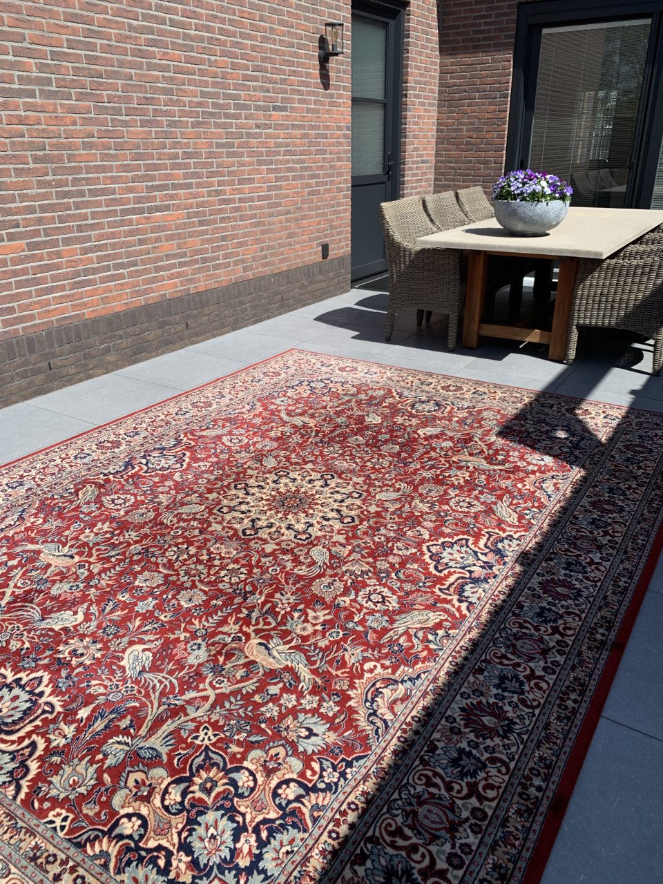 ✨Prachtig Sfeervol Vintage Vloerkleed Louis de Poortere✨Rood-Blauw✨