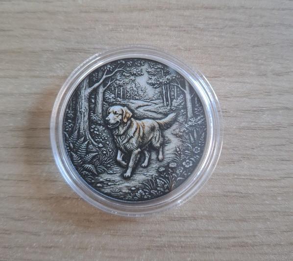 Golden Retriever Munt in Plastic Capsule
