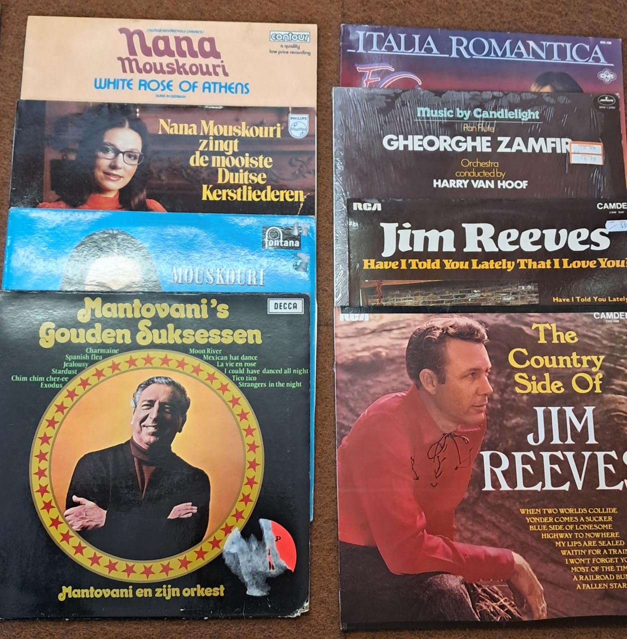 Grammofoonplaten set jaren 70-80 James Last, Jim Reeves etc