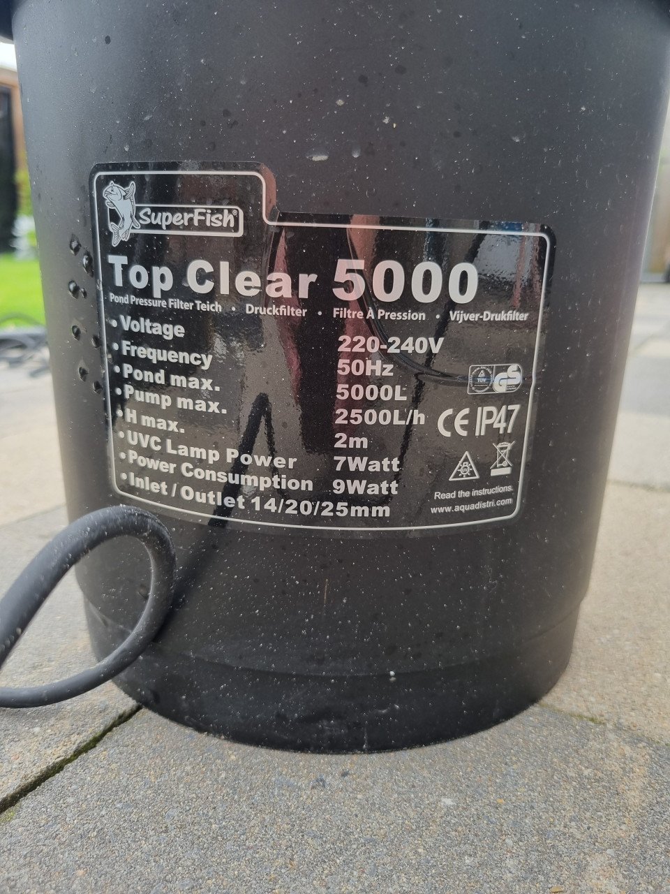 Bijna nieuwe superfish drukfilter