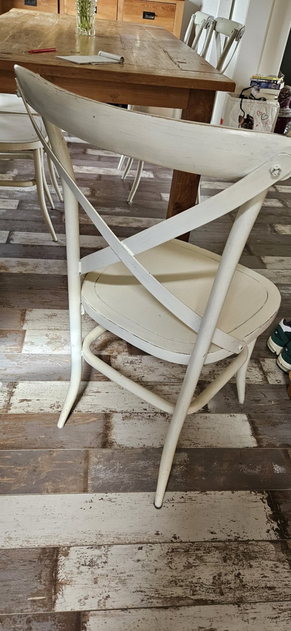 Mooie teakhouten tafel met 6 stoelen