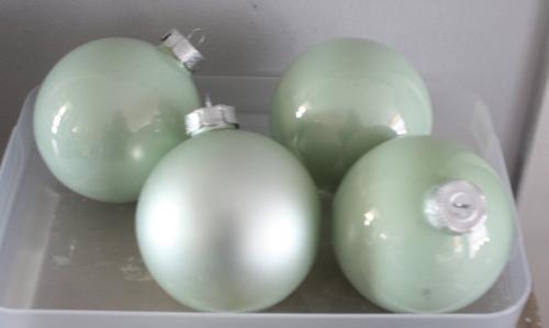 Set van 4 glazen kerstbal mint groen