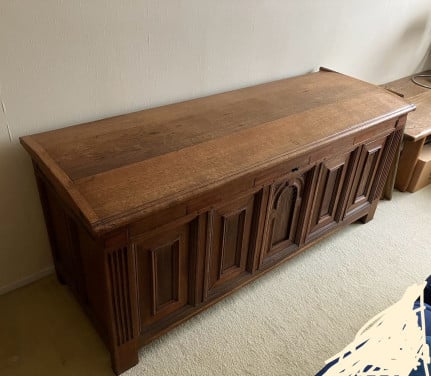 18e-eeuwse houten dekenkist