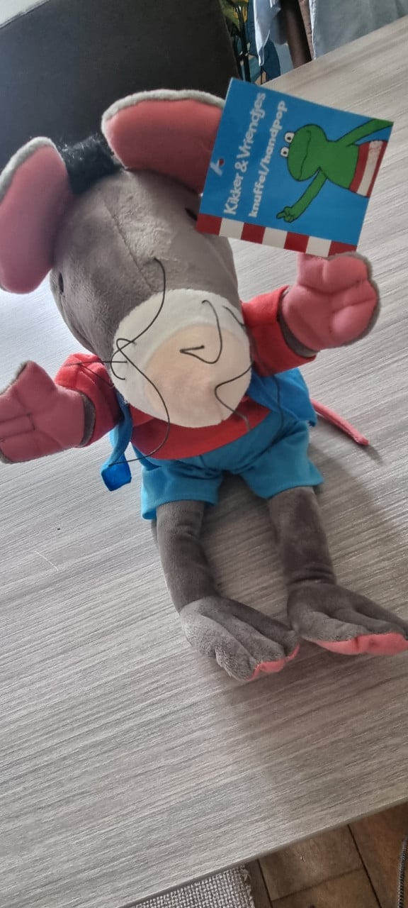 Knuffel/handpop kikker en vrienden