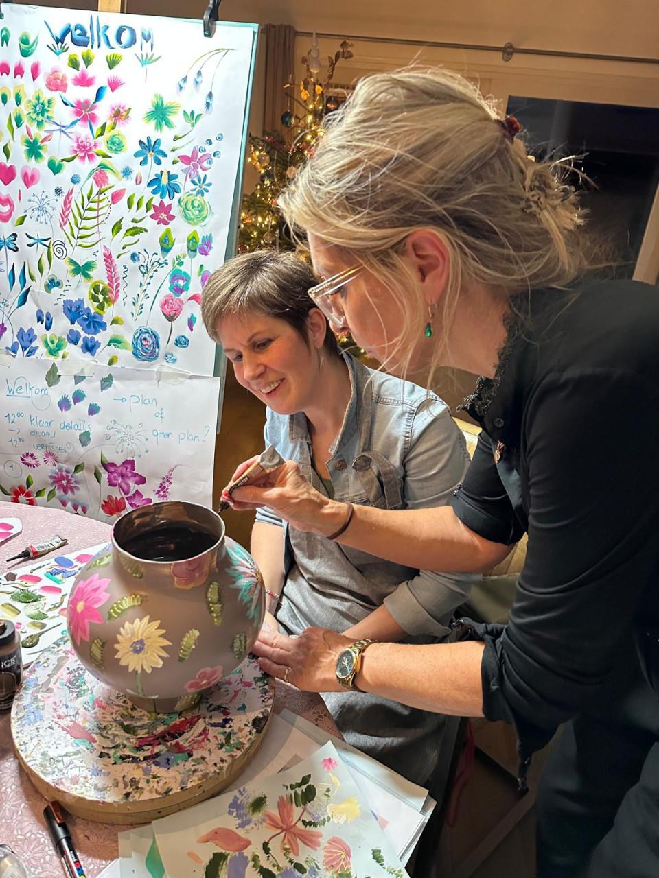 Workshop vaas beschilderen