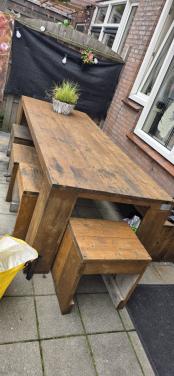 Steigerhouten tuinset